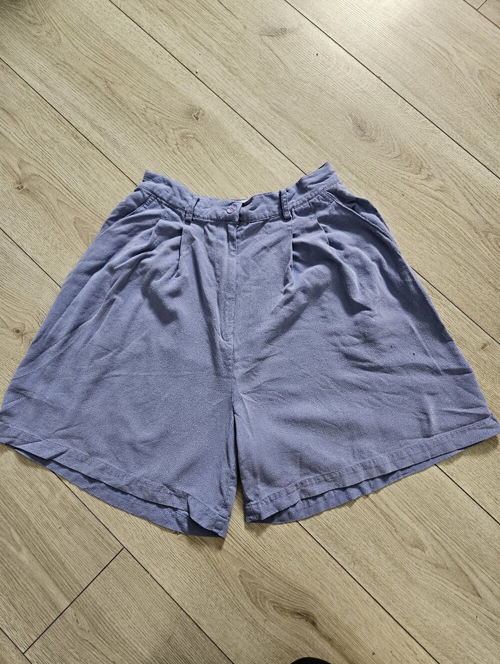 ​Vintage The Limited 100% Silk Pleated Shorts Periwinkle Blue Size 10